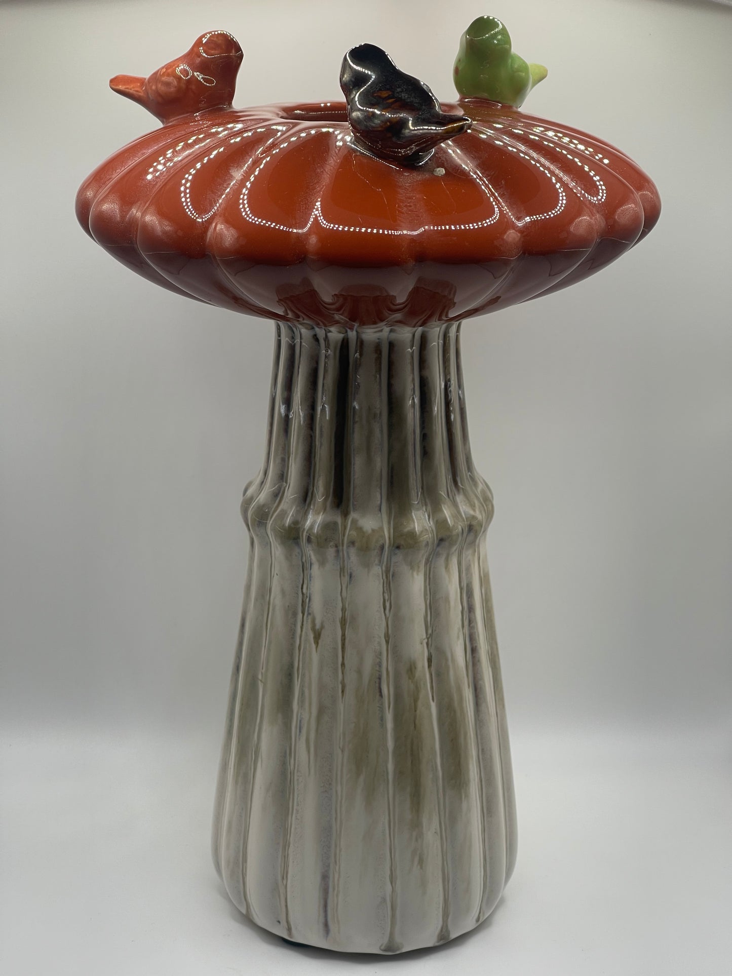 Vase Oiseau Champignon Rouge