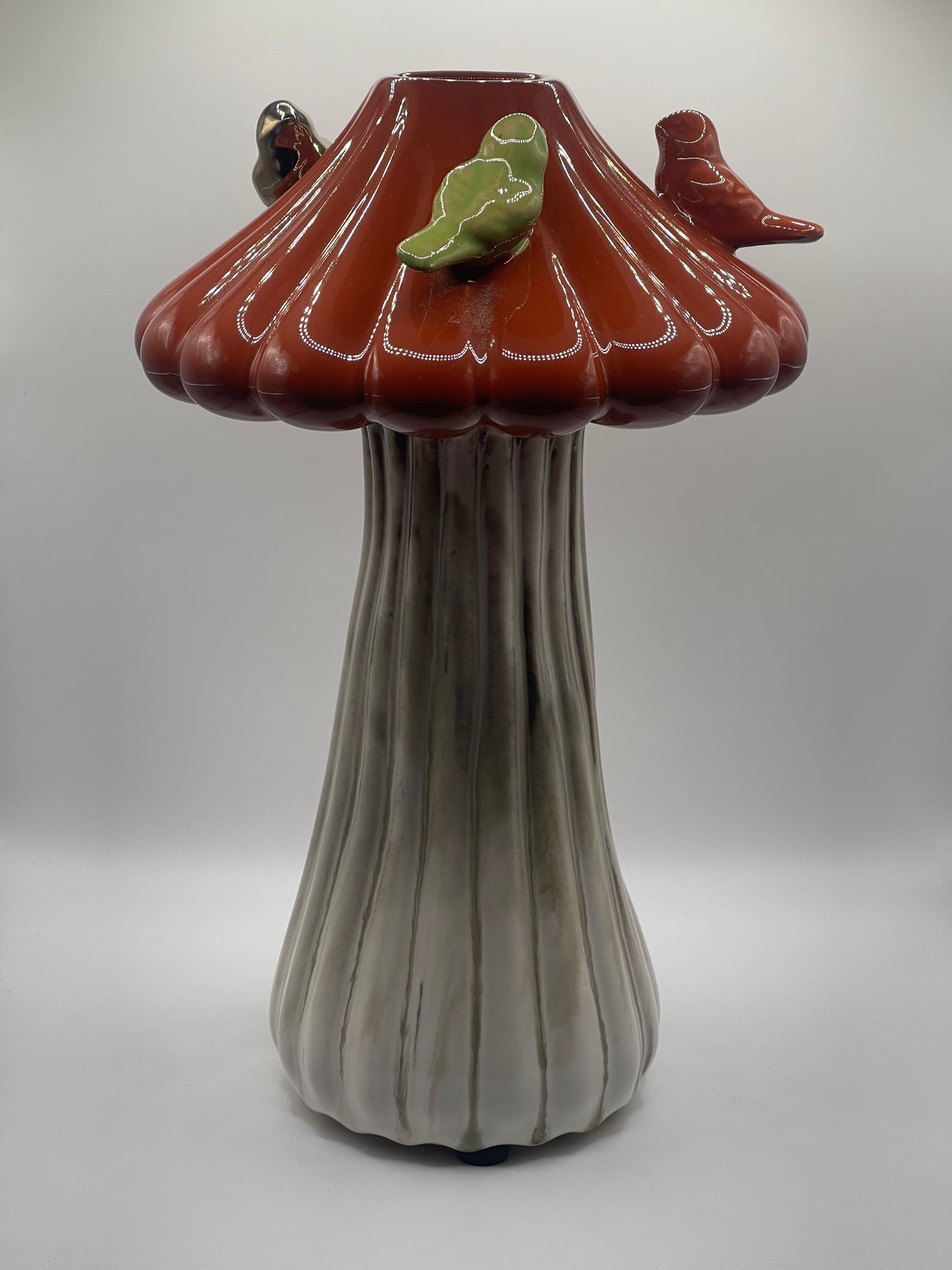 Vase Oiseau Champignon Rouge