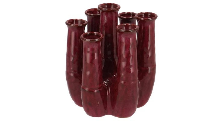 Vase Tube Bordeaux pour Fleurs